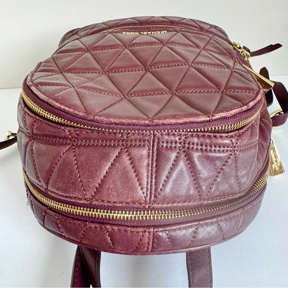 Michael Kors Rhea Medium Quilted Leather Backpack In Barolo
